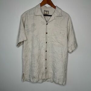 Tommy Bahama “Paradise Outfitters” Silk Blend Button-Up Shirt – Size M